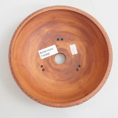 Keramik Bonsai Schüssel 18 x 18 x 5,5 cm, braun-rote Farbe - 2