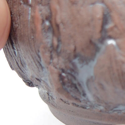 Keramik-Bonsaischale 9,5 x 9,5 x 5 cm, Farbe braun - 2