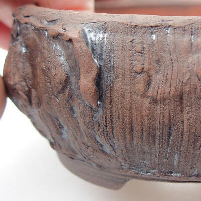 Keramik-Bonsaischale 9,5 x 9,5 x 4,5 cm, Farbe braun - 2