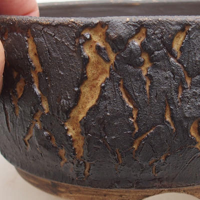 Keramik Bonsai Schüssel 14 x 14 x 6,5 cm, Farbe rissig - 2