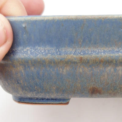 Keramische Bonsai-Schale 14,5 x 12 x 4,5 cm, braun-blaue Farbe - 2. Qualität - 2