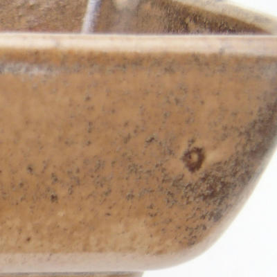 Keramik Bonsai Schüssel 12 x 9 x 4,5 cm, braun-beige Farbe - 2. Qualität - 2
