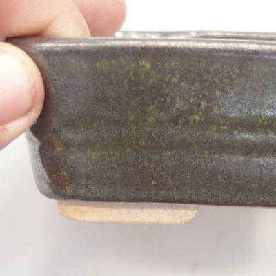 Keramische Bonsai-Schale 14 x 10 x 4,5 cm, graugrüne Farbe - 2. Qualität - 2