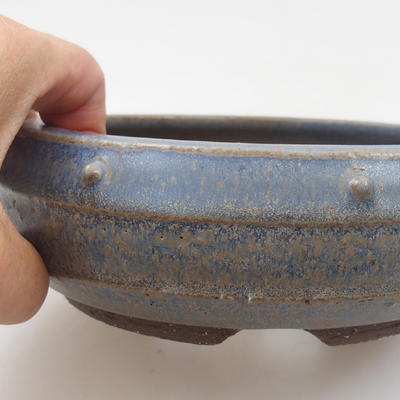 Keramik Bonsai Schüssel - 15 x 15 x 5 cm, Farbe blau - 2