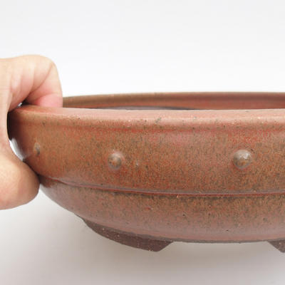 Keramik Bonsai Schüssel - 24 x 24 x 6,5 cm, rote Farbe - 2