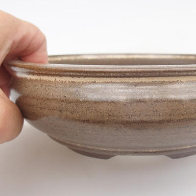Keramik Bonsai Schüssel - 15,5 x 15,5 x 5 cm, braune Farbe - 2