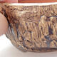 Keramik-Bonsaischale 11 x 11 x 5 cm, Farbe braun - 2/3
