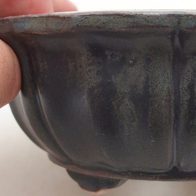 Keramische Bonsai-Schale 10,5 x 10,5 x 4,5 cm, graue Farbe - 2