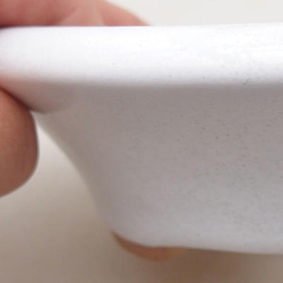 Keramische Bonsai-Schale 12,5 x 12,5 x 4 cm, weiße Farbe - 2