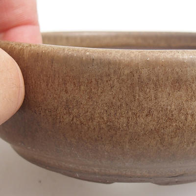 Keramik Bonsai Schüssel 10,5 x 10,5 x 4 cm, braune Farbe - 2