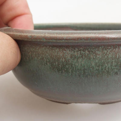 Keramik Bonsaischale 10 x 10 x 4 cm, Farbe grün - 2