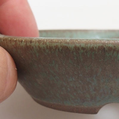 Keramik Bonsai Schüssel 9 x 9 x 2 cm, Farbe grün - 2