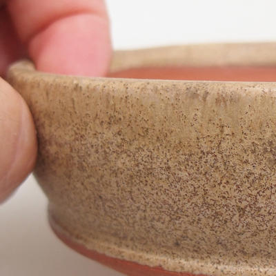 Keramik Bonsai Schüssel 11 x 11 x 3 cm, Farbe beige - 2