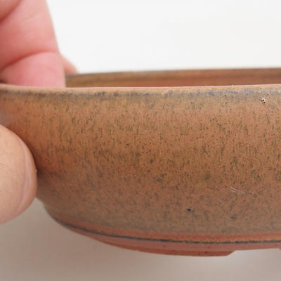 Keramik Bonsai Schüssel 12 x 12 x 3 cm, rote Farbe - 2