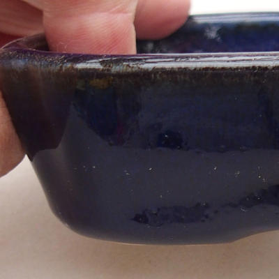 Keramische Bonsai-Schale 12 x 9 x 2,5 cm, Farbe blau - 2