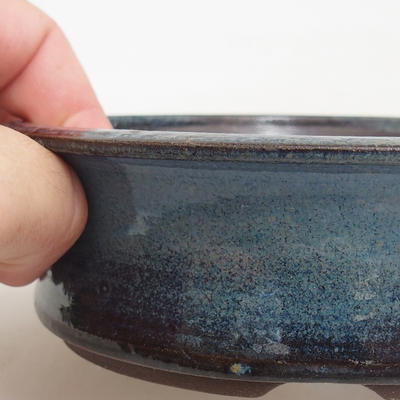 Keramik Bonsai Schüssel 13 x 13 x 4 cm, Farbe blau - 2