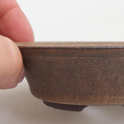 Keramik Bonsai Schüssel 10,5 x 10,5 x 3 cm, braune Farbe - 2