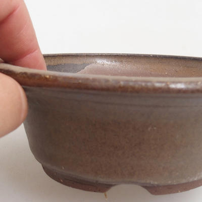 Keramik Bonsai Schüssel 11 x 11 x 4 cm, braune Farbe - 2