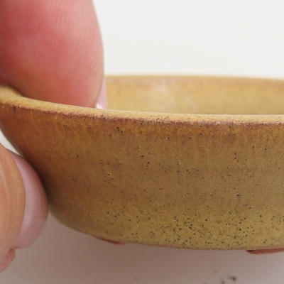 Keramik Bonsai Schüssel 5,5 x 5,5 x 1,5 cm, gelbe Farbe - 2