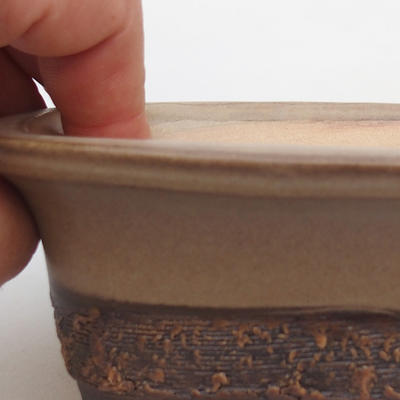 Keramik Bonsaischale 12 x 9 x 5 cm, Farbe braun - 2