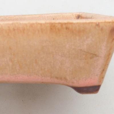 Keramische Bonsai-Schale 12,5 x 9,5 x 3,5 cm, braun-rosa Farbe - 2. Qualität - 2