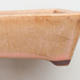 Keramische Bonsai-Schale 12,5 x 9,5 x 3,5 cm, braun-rosa Farbe - 2. Qualität - 2/4