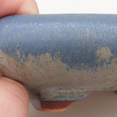 Bonsaischale aus Keramik 16 x 14 x 4 cm, Farbe blau-braun - 2