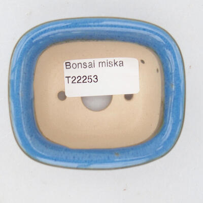 Keramik-Bonsaischale 7,5 x 6,5 x 3,5 cm, Farbe Blau - 2