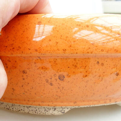 Bonsaischale aus Keramik 21 x 21 x 7,5 cm, Farbe orange - 2