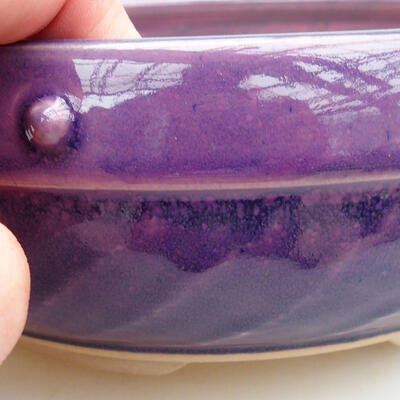 Bonsaischale aus Keramik 19 x 19 x 7,5 cm, Farbe lila - 2