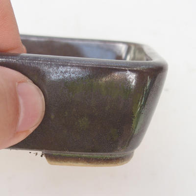 Keramik Bonsaischale 12 x 10 x 3,5 cm, Farbe grün - 2. Wahl - 2