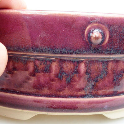 Bonsaischale aus Keramik 18 x 18 x 7,5 cm, Farbe lila - 2