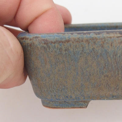 Bonsaischale aus Keramik 9,5 x 8 x 3,5 cm, Farbe braun-blau - 2. Wahl - 2