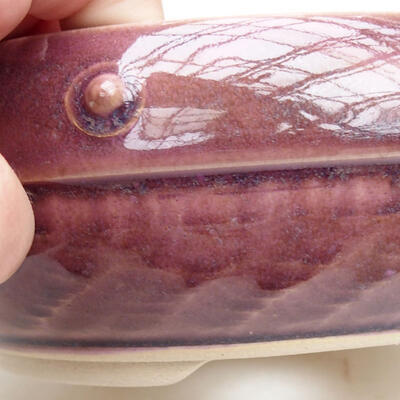 Bonsaischale aus Keramik 16,5 x 16,5 x 7 cm, Farbe lila - 2