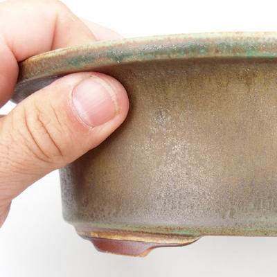 Keramik-Bonsaischale 23 x 18,5 x 6,5 cm, braungrüne Farbe - 2