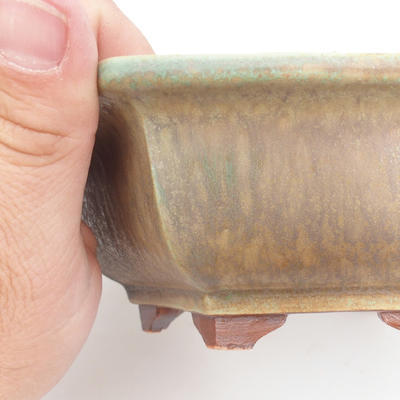 Keramik Bonsaischale 17 x 15,5 x 6 cm, braun-grüne Farbe - 2