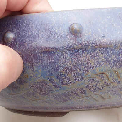 Bonsaischale aus Keramik 19,5 x 19,5 x 7,5 cm, Farbe blau - 2