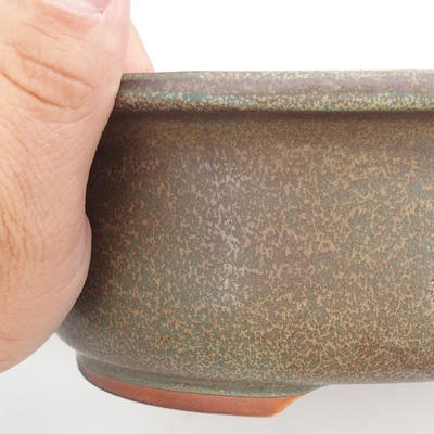 Keramik-Bonsaischale 23,5 x 19,5 x 8 cm, braun-blaue Farbe - 2