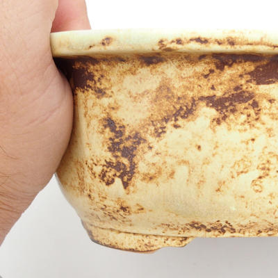 Keramik Bonsai Schüssel 25 x 21 x 7,5 cm, braun-gelbe Farbe - 2