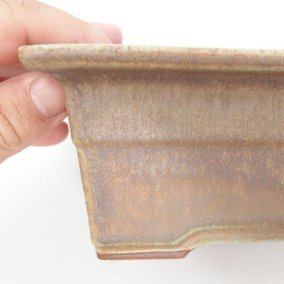 Keramik-Bonsaischale 19 x 14 x 8 cm, braun-grüne Farbe - 2. Wahl - 2