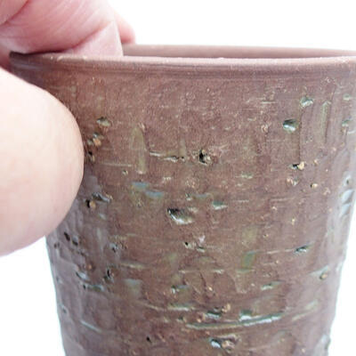 Keramik-Bonsaischale 8 x 8 x 9 cm, Farbe bräunlichgrün - 2