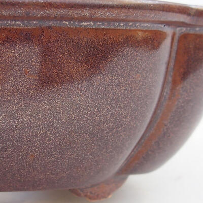 Keramik-Bonsaischale 12,5 x 10,5 x 4,5 cm, Farbe braun - 2