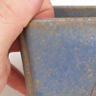 Bonsaischale aus Keramik 2. Wahl - 7 x 7 x 5 cm, Farbe braun-blau - 2
