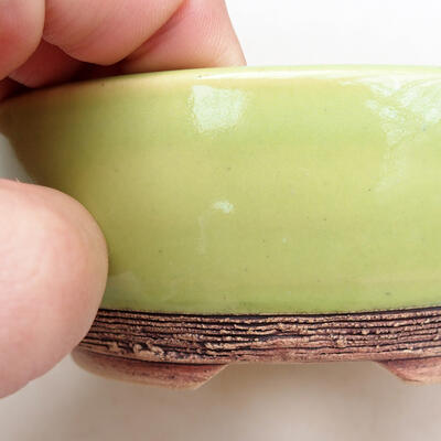 Bonsaischale aus Keramik 12,5 x 12,5 x 5,5 cm, Farbe grün - 2