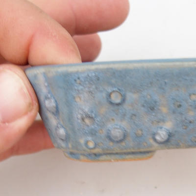 Keramik Bonsaischale 2. Wahl - 12 x 9 x 3 cm, Farbe blau - 2