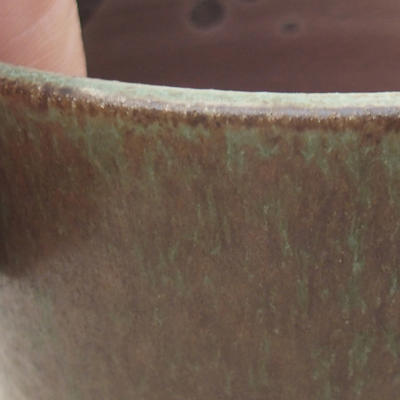 Keramische Bonsai-Schale 9 x 9 x 8,5 cm, Farbe grün - 2