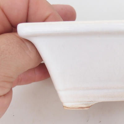 Keramik Bonsaischale 12 x 9 x 5,5 cm, Farbe weiß - 2. Wahl - 2
