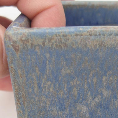 Keramik Bonsaischale 8 x 8 x 4,5 cm, braun-blaue Farbe - 2. Wahl - 2