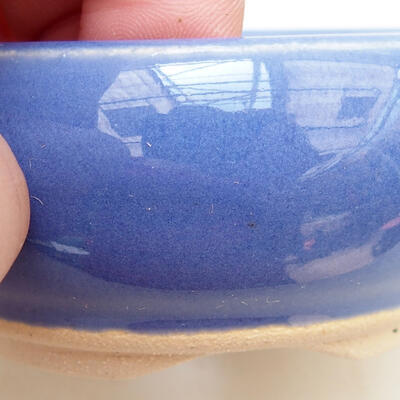 Bonsaischale aus Keramik 7,5 x 7,5 x 4,5 cm, Farbe Blau - 2