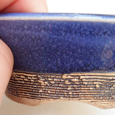 Bonsaischale aus Keramik 8 x 8 x 3,5 cm, Farbe blau - 2